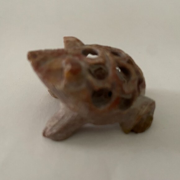 Hand-Carved Stone Frog Figurine – Rustic Miniature Sculpture - Picture 2 of 5